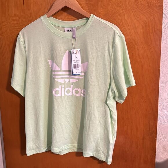 Adidas Tshirt Womens Large Green - Picture 1 of 2